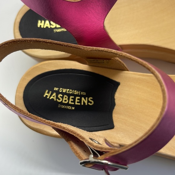 Swedish Hasbeens Magdalena pink metallic sandals - Picture 6 of 8